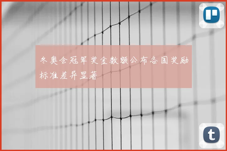 冬奥会冠军奖金数额公布各国奖励标准差异显著
